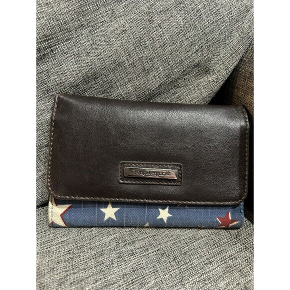 Longaberger Trifold Wallet Snap Close Vintage Stars - Picture 1 of 3